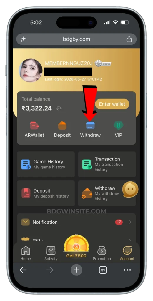 BDG-WITHDRAW